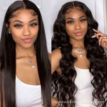Indian Virgin Human Hair Lace Wig 36 inch Curly Hair Cuticle Aligned Transparent 4x13 4x4 Lace Closure Wig For Women